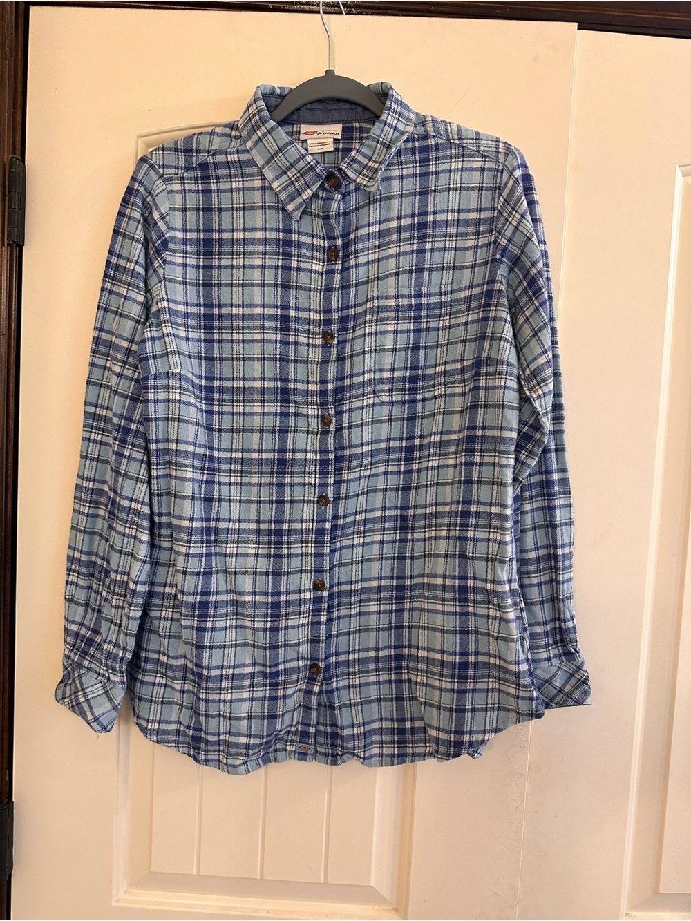 Dickies Blue Plaid Casual Button-Down Shirt